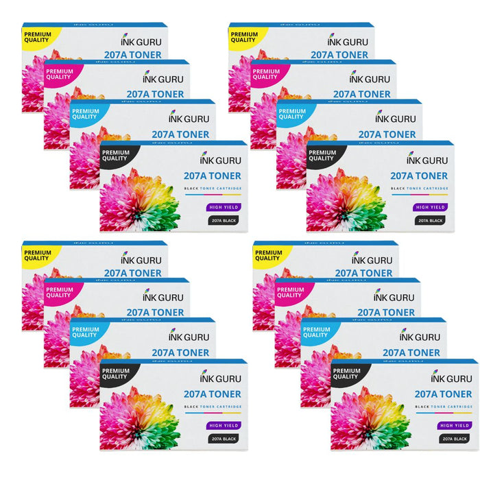 HP Colour LaserJet Pro MFP M283FDW Toner - Pack of 16 4 Packs Value Multipack. High Capacity Compatible Toner Cartridges (207A)