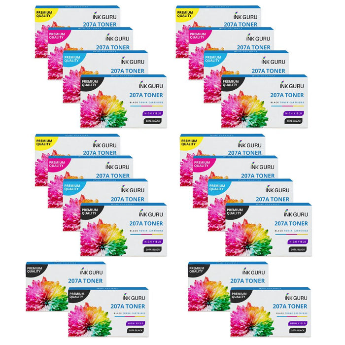 HP Colour LaserJet Pro M255NW Toner - Pack of 20 4 Packs 4 Black Value Multipack. High Capacity Compatible Toner Cartridges (207A)