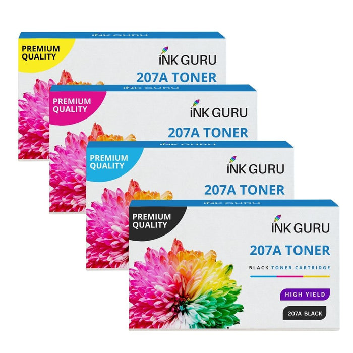 HP 207A Toner - Pack of 4 Value Multipack. High Capacity 207A Compatible Toner Cartridge