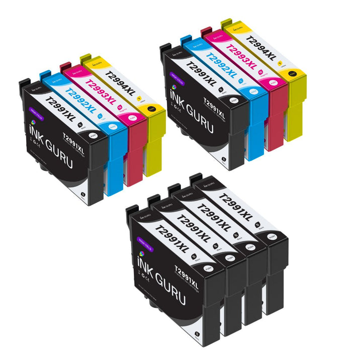 Epson XP-455 Ink - Pack of 12 2 Packs 4 Black Value Multipack. High Capacity Compatible Ink Cartridges