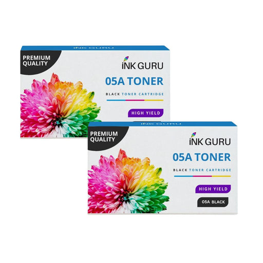 HP 05A Black Toner - 2 Black Value Pack. High Capacity Compatible Toner Cartridges (05A)