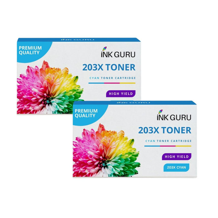 HP Colour LaserJet Pro MFP M281fdw Cyan Toner - 2 Cyan Value Pack. High Capacity Compatible Toner Cartridges (203X)