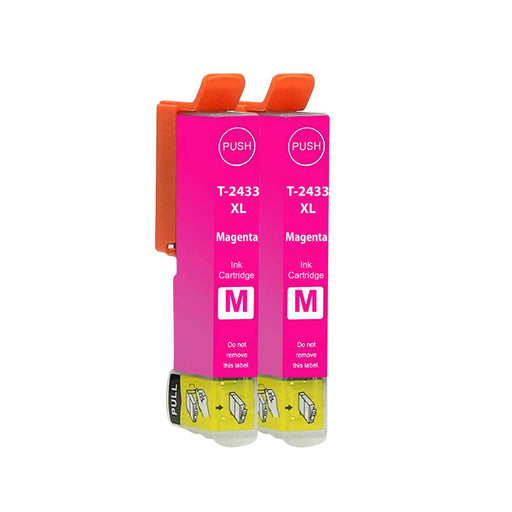 Epson XP-750 Ink - Pack of 2 Magenta Value Multipack, High Capacity T2433XL Compatible Ink Cartridges (24XL)
