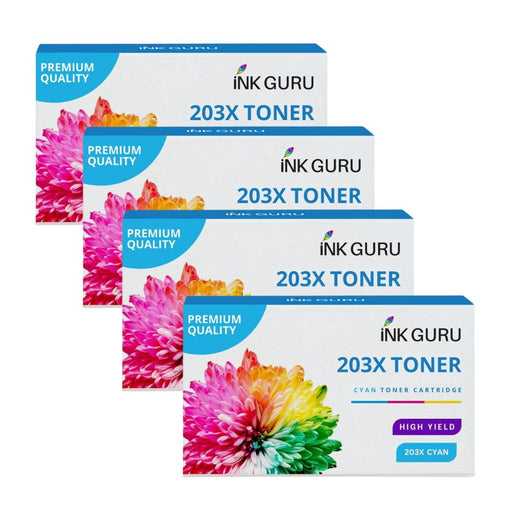 HP Colour LaserJet Pro MFP M281fdw Cyan Toner - 4 Cyan Value Pack. High Capacity Compatible Toner Cartridges (203X)