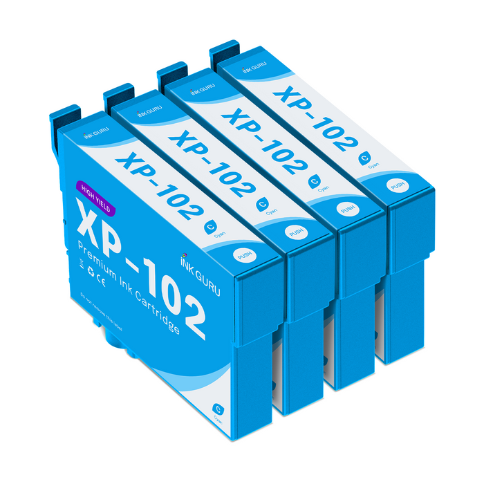 Epson XP-102 Ink - 4 Cyan Value Multipack. High Capacity 18XL Compatible Ink Cartridges