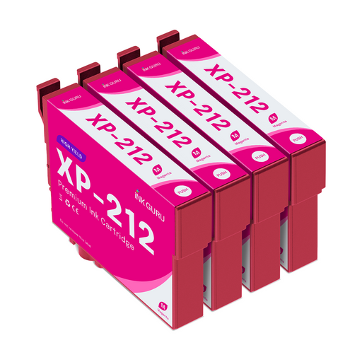 Epson XP-212 Magenta Ink - 4 Magenta Value Pack. High Capacity T1813 Compatible Ink Cartridges