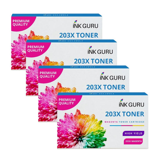 HP Colour LaserJet Pro M254dw Magenta Toner - 4 Magenta Value Pack. High Capacity Compatible Toner Cartridges (203X)