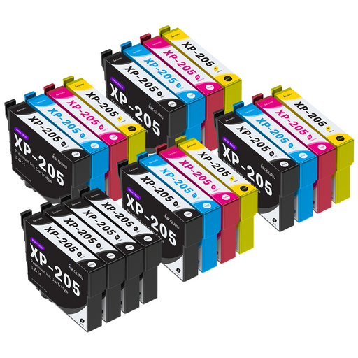 Epson XP-205 Ink - Pack of 20 4 Packs & 4 Blacks Value Multipack. High Capacity 18XL Compatible Ink Cartridges