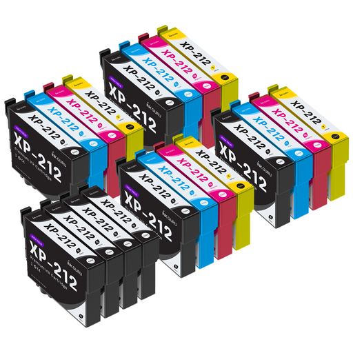 Epson XP-212 Ink - Pack of 20 4 Packs & 4 Blacks Value Multipack. High Capacity 18XL Compatible Ink Cartridges