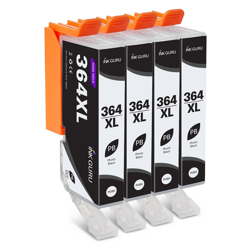 HP 364XL Black Ink - 4 Photo Black Value Pack. High Capacity Compatible Ink Cartridges