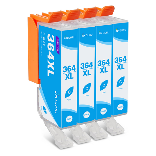 HP Officejet 4622 Cyan Ink - 4 Cyan Value Pack. High Capacity Compatible Ink Cartridges (364XL)