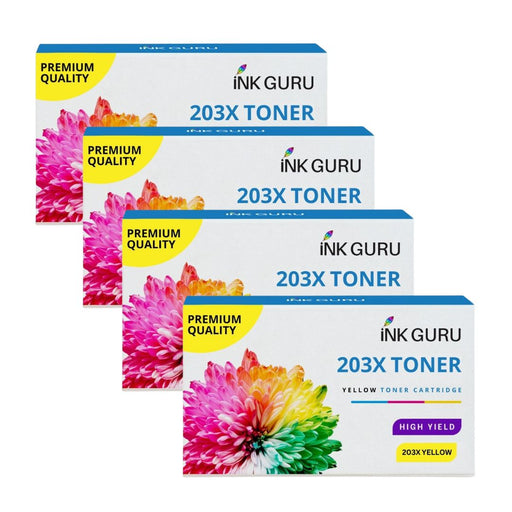 HP Colour LaserJet Pro MFP M280nw Yellow Toner - 4 Yellow Value Pack. High Capacity Compatible Toner Cartridges (203X)