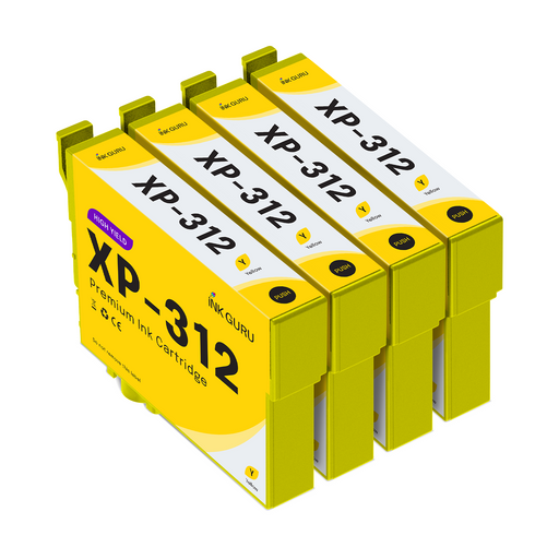 Epson XP-312 Yellow Ink - 4 Yellow Value Pack. High Capacity T1814 Compatible Ink Cartridges