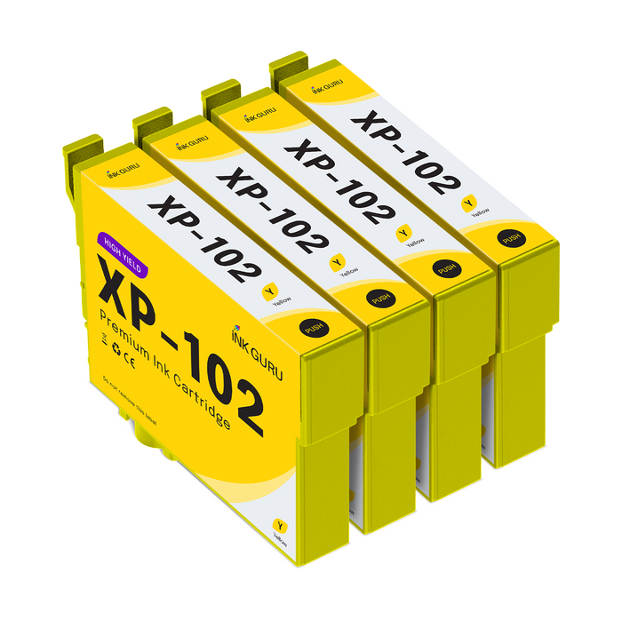 Epson XP-102 Ink - 4 Yellow Value Multipack. High Capacity 18XL Compatible Ink Cartridges