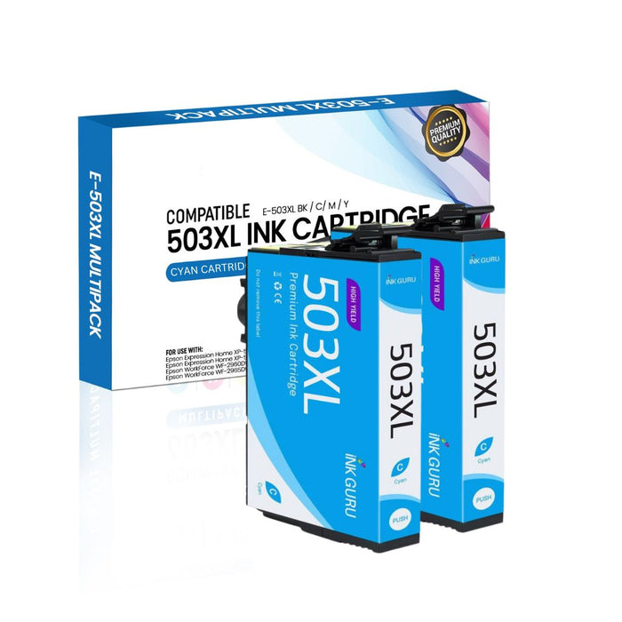 Epson WorkForce WF-2960 Cyan Ink - 2 Cyan Value Pack. High Capacity Compatible Ink Cartridges (503XL)