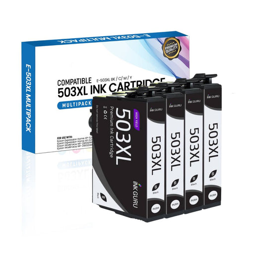 Epson WorkForce WF-2965DWF Black Ink - 4 Black Value Multipack. High Capacity 503XL Compatible Ink Cartridge