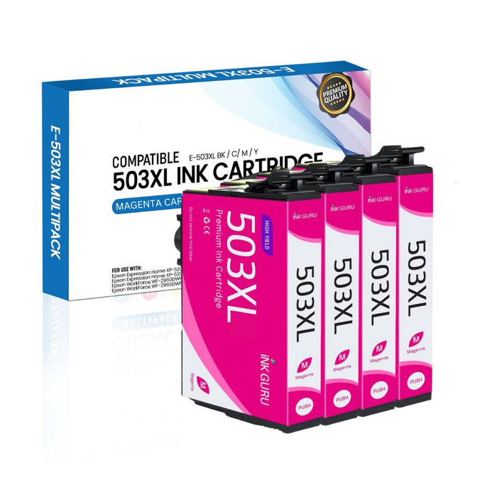 Epson Expression Home XP-5200 Magenta Ink - 4 Magenta Value Pack. High Capacity Compatible Ink Cartridges (503XL)