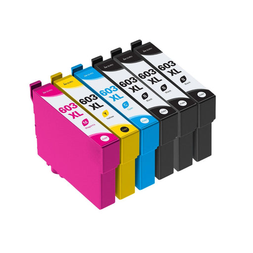 Epson XP-3105 Ink - Pack of 6 1 Pack & 2 Black Value Multipack. High Capacity 603XL Compatible Ink Cartridge