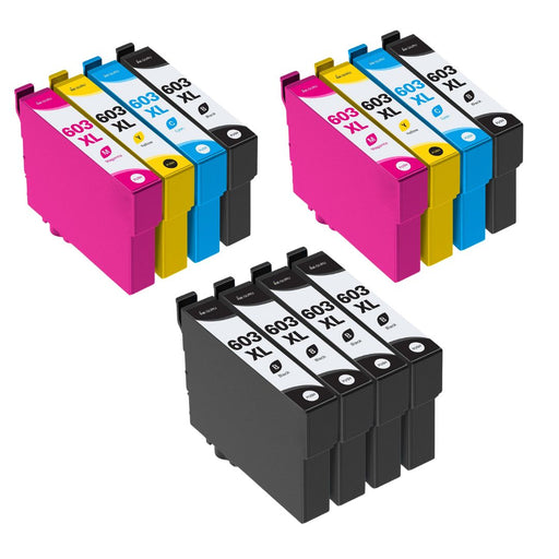 Epson XP-4100 Ink - Pack of 12 2 Packs 4  Black Value Multipack. High Capacity Compatible Ink Cartridges (603XL)