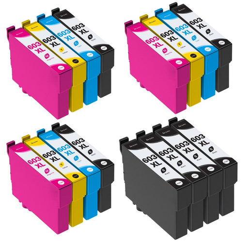 Epson XP-3100 Ink - Pack of 16 - 3 Packs 4 Blacks Value Pack, High Capacity 603XL Compatible Ink Cartridges