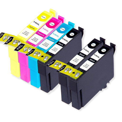 Compatible Epson XP-2105 Multipack High Capacity Ink Cartridges - Pack of 6 - 1 Set & 2 Black (603XL)