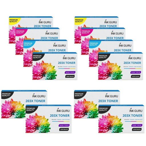 HP Colour LaserJet Pro MFP M281fdw Toner - Pack of 12 2 Pack 4 Black Value Multipack. High Capacity Compatible Toner Cartridges (203X)