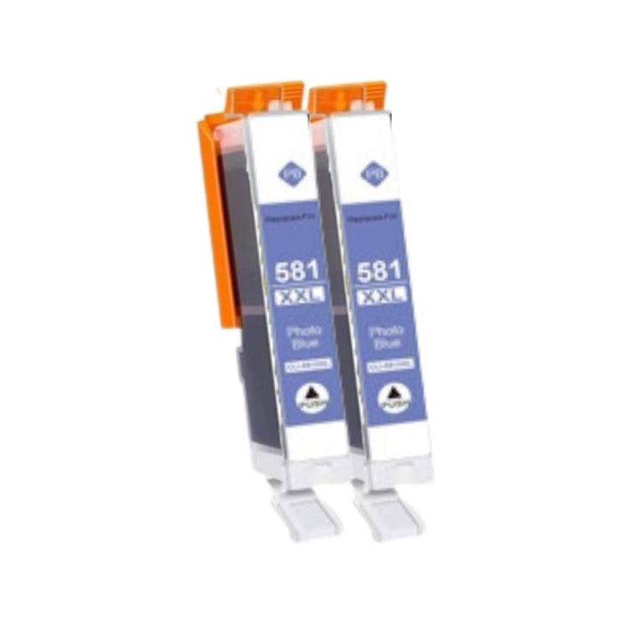 Canon TS8151 Photo Blue Ink - Pack of 2 Value Pack High Capacity C CLI-581XXL Compatible Ink Cartridges