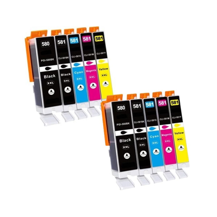 Canon TS9155 Ink - 12 Pack 2 Packs of 6 Value Multipack High Capacity PGI-580XXL / CLI-581XXL Compatible Ink Cartridges