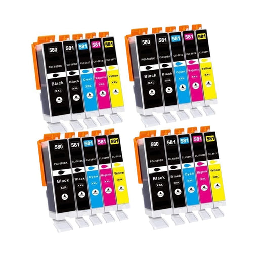Canon TS8152 Ink - Pack of 20 4 Packs of 5 Value Multipack High Capacity PGI-580XXL / CLI-581XXL Compatible Ink Cartridges