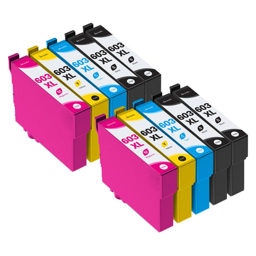 Epson WorkForce WF-2840DWF Ink - Pack of 10 2 Pack & 2 Black Value Multipack. High Capacity 603XL Compatible Ink Cartridge