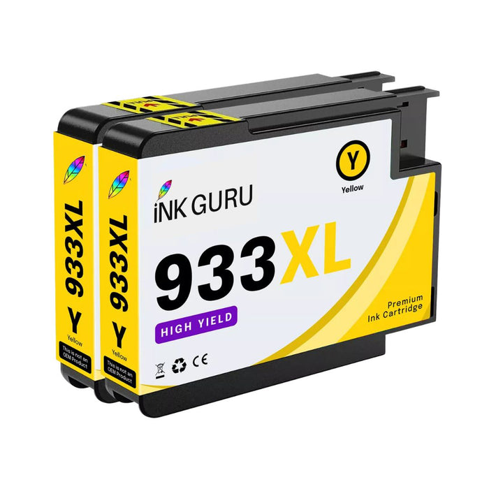 HP Photosmart 7510 Yellow Ink - 2 Yellow Value Pack. High Capacity Compatible Ink Cartridges (932XL/933XL)