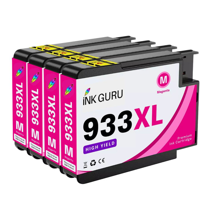 HP Photosmart 7510 Magenta Ink - 4 Magenta Value Pack. High Capacity Compatible Ink Cartridges (932XL/933XL)