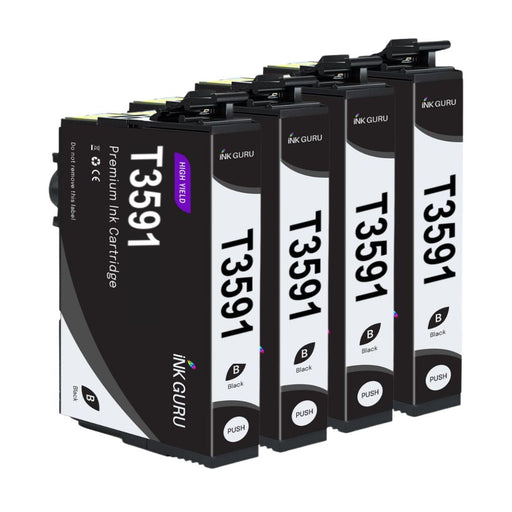 Epson WorkForce Pro WF-4720 Ink - 4 Black Value Multipack. High Capacity T3591 35XL Compatible Ink Cartridge