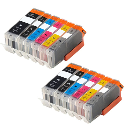 Canon PIXMA MG5752 Ink - Pack of 12 2 Sets of 6 Value Multipack. High Capacity Compatible Ink Cartridges (PGI-570/CLI-571)