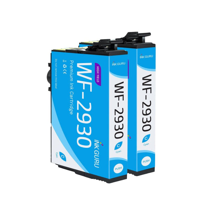 Epson WF-2930DWF Cyan Ink - Pack of 2 Cyan Value Multipack, High Capacity 604XL Compatible Ink Cartridges