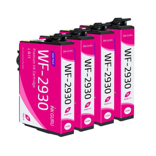 Epson WF-2930DWF Magenta Ink - Pack of 4 Magenta Value Multipack, High Capacity 604XL Compatible Ink Cartridges