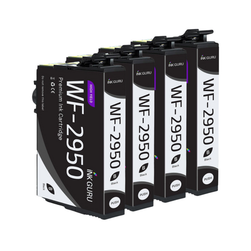 Epson Workforce WF-2950DWF Black Ink - 4 Black Value Pack. High Capacity 604XL Compatible Ink Cartridges