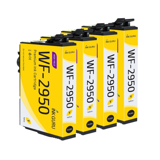 Epson WF-2950DWF Yellow Ink - Pack of 4 Yellow Value Multipack, High Capacity 604XL Compatible Ink Cartridges