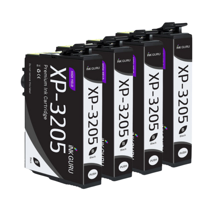 Epson XP-3205 Black Ink - 4 Black Value Pack. High Capacity 604XL Compatible Ink Cartridges