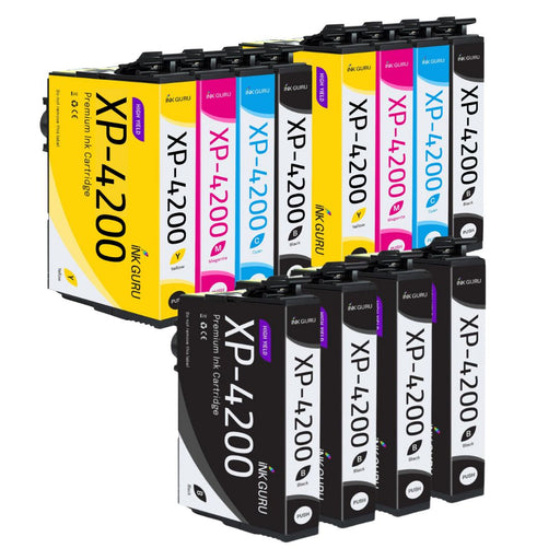 Epson XP-4200 Ink - Pack of 12 - 4 Blacks Value Pack, High Capacity 604XL Compatible Ink Cartridges