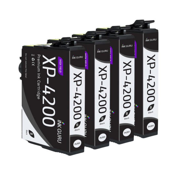 Epson XP-4200 Black Ink - 4 Black Value Pack. High Capacity 604XL Compatible Ink Cartridges