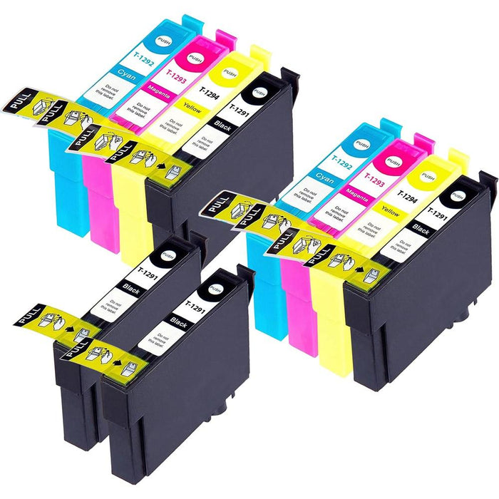 Epson BX635FWD Ink - Pack of 10 2 Pack & 2 Black Value Multipack. High Capacity T1295 Compatible Ink Cartridge