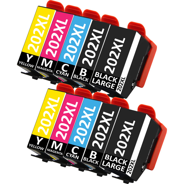 Epson 202XL Ink - Pack of 10 2 Pack Value Multipack. High Capacity 202XL Compatible Ink Cartridges